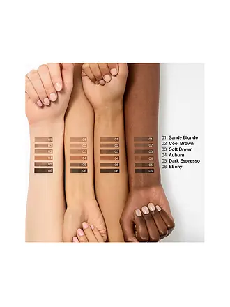 CLINIQUE | JUST BROWSING Tinted Volumizing Gel (06 Ebony) | camel
